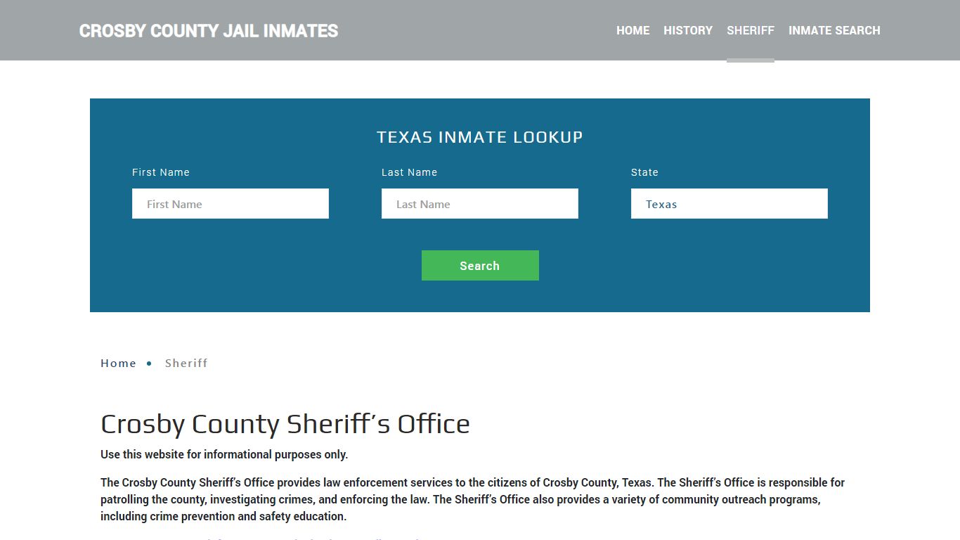 Crosby County Sheriff, TX Arrest Warrant Lookup