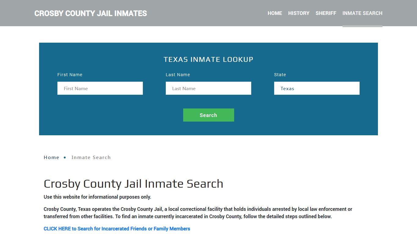 Crosby County, TX Detainee Lookup