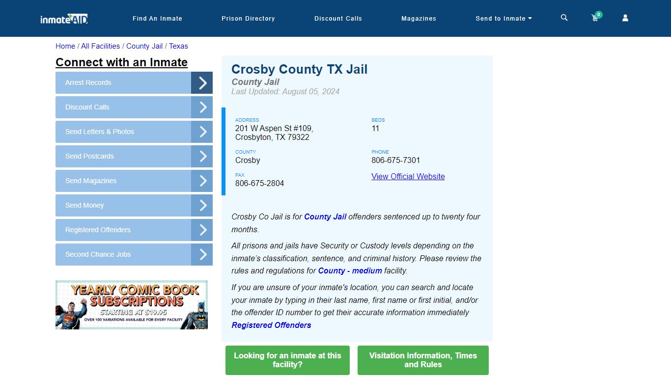 Crosby County TX Jail - Inmate Locator