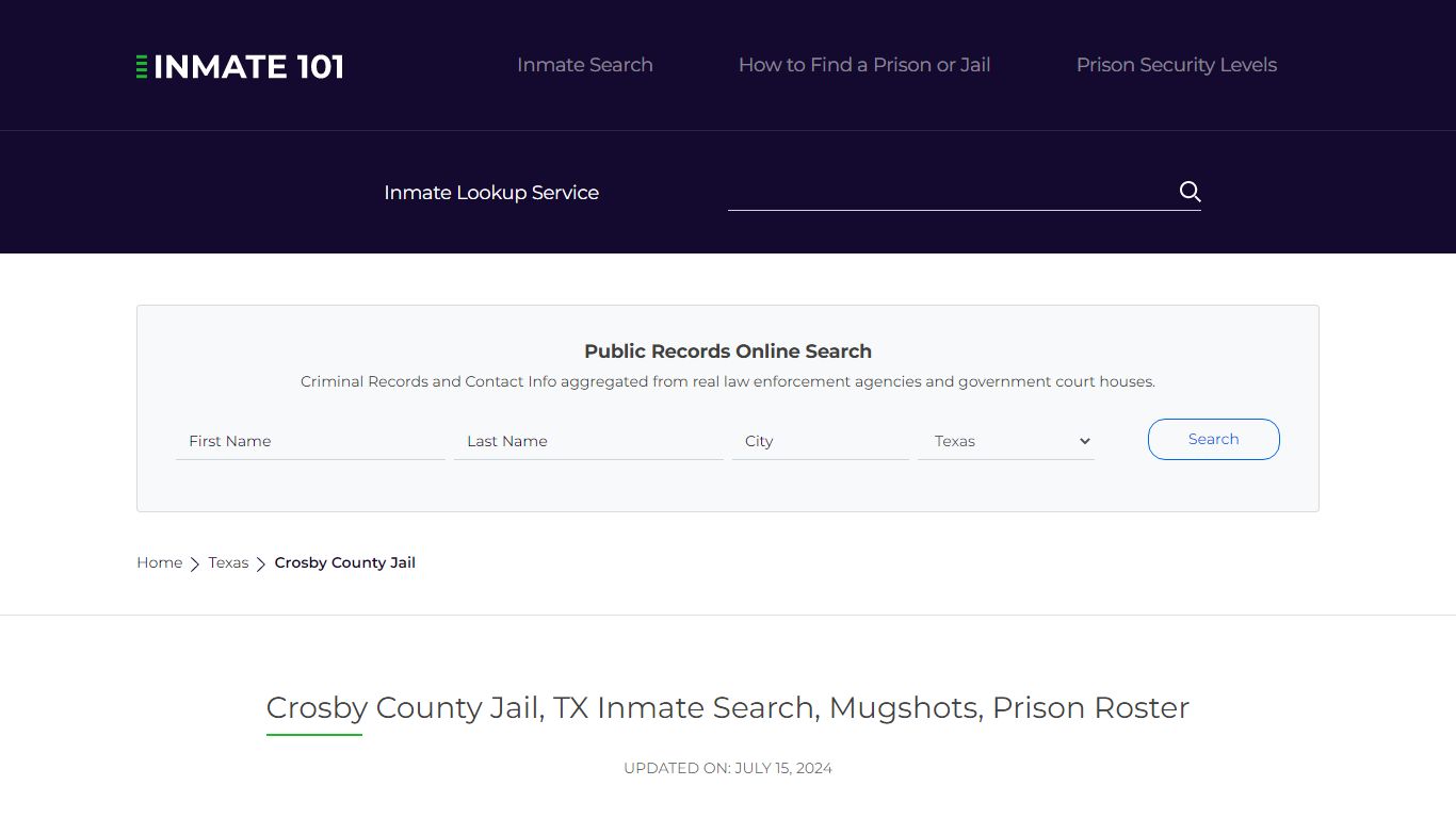 Crosby County Jail, TX Inmate Search, Mugshots, Prison Roster